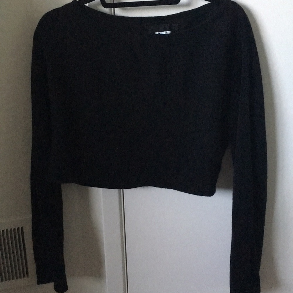 Reformation black crop sweater